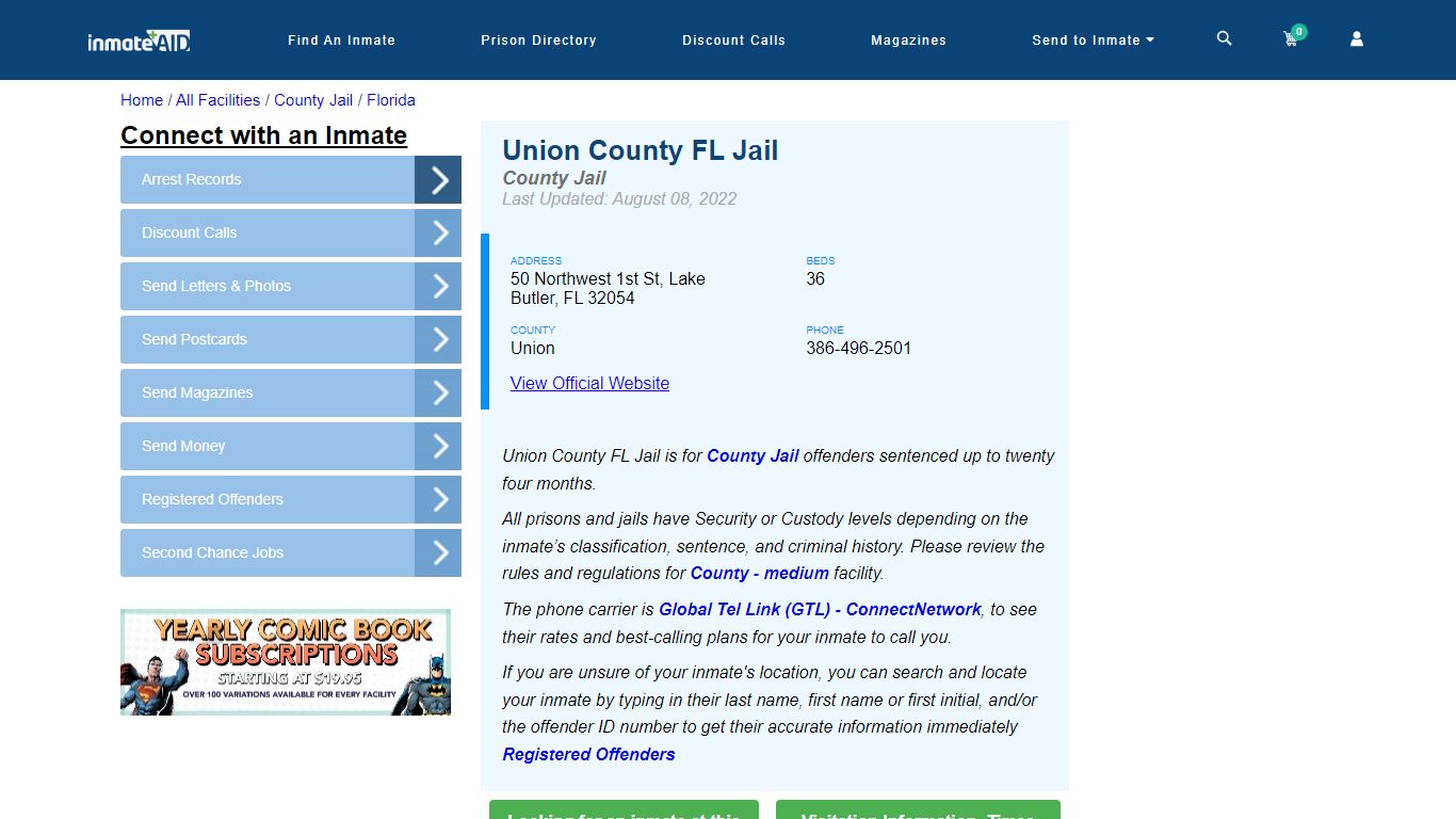 Union County FL Jail - Inmate Locator