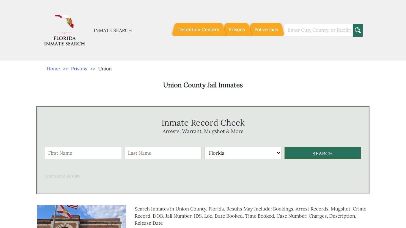 Union County Jail Inmates - Florida Inmate Search